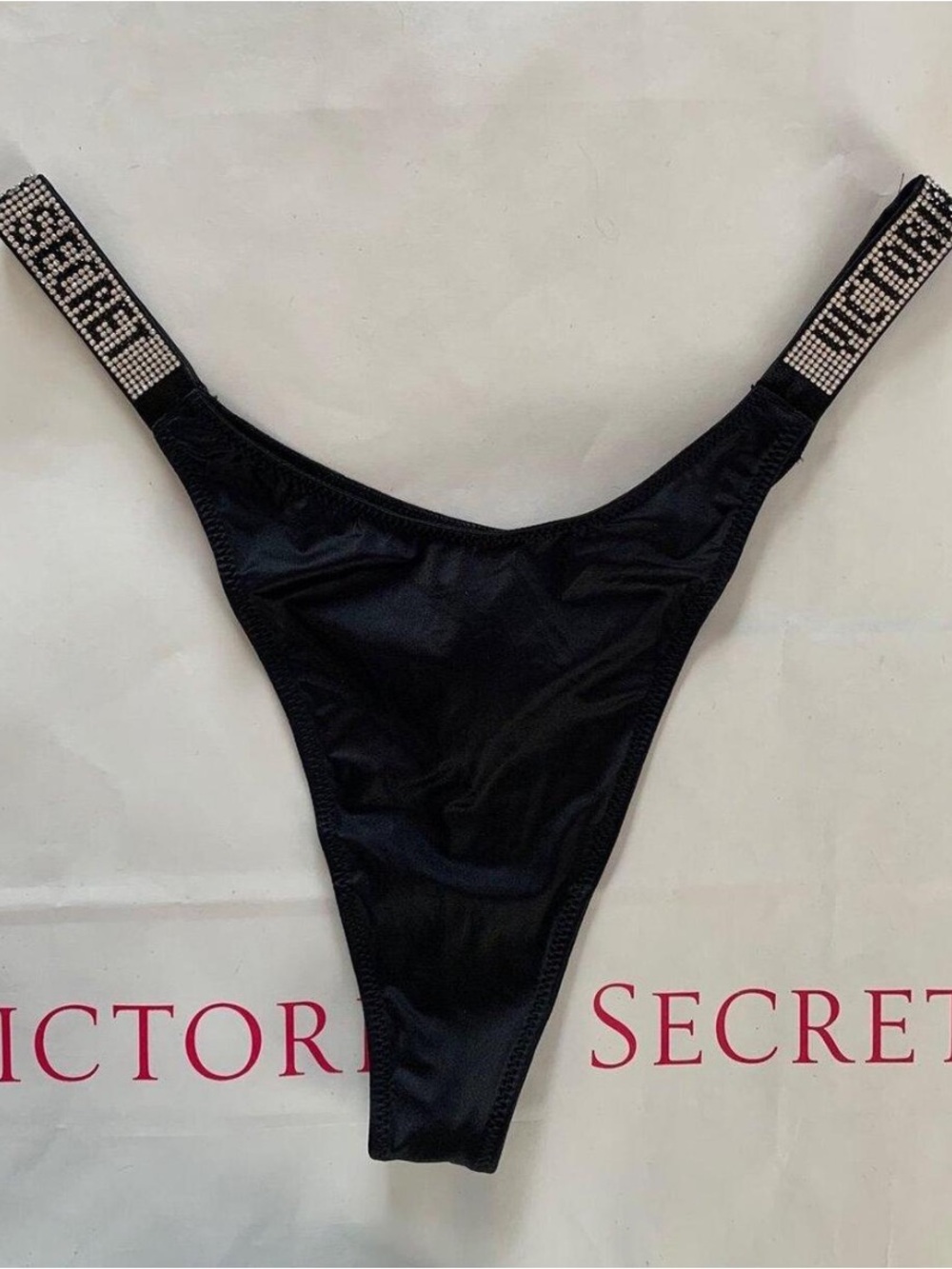 Victoria’s Secret Rhinestone Strap Thong size Large